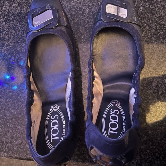 Tod’s flats, leather navy blue flats size 8.5 - Picture 3 of 5